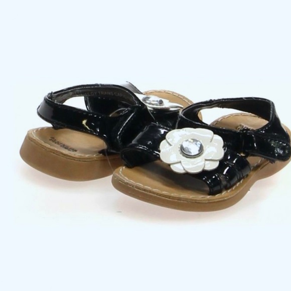 Gymboree black sandals with bejeweled flower. - Picture 12 of 15